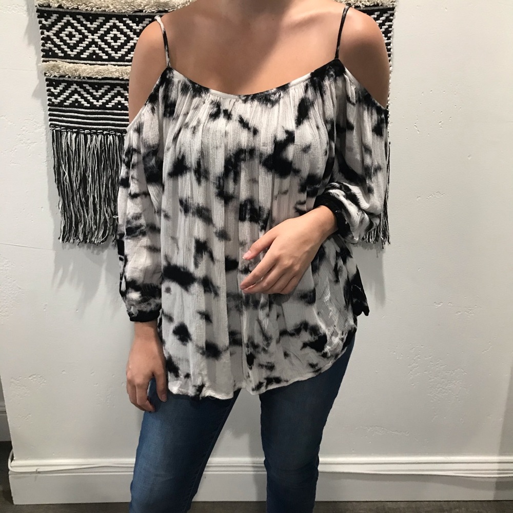 Off the shoulder tie dye shirt